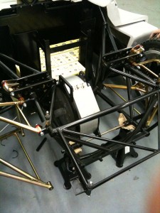 Motor and part of the bottom rear back in place