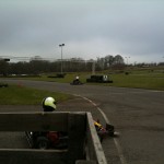 Pusher kart coming out of the pit lane